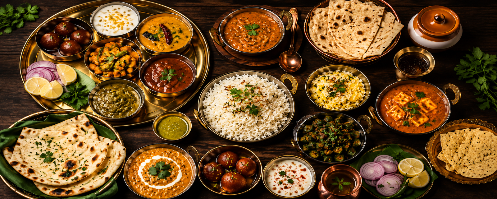 Delightful food spread hover